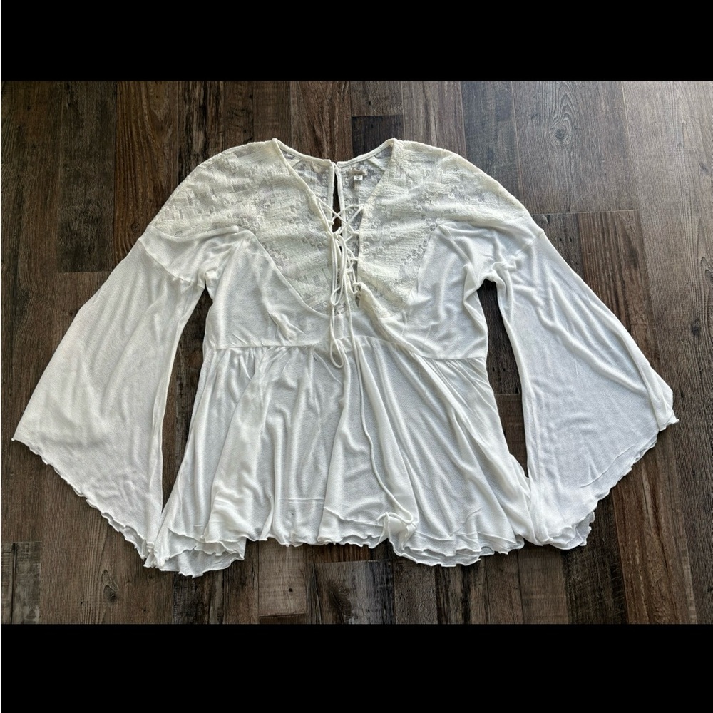 ECOTE Urban Outfitters Flowing Hippie Boho Lace Blouse M Medium
